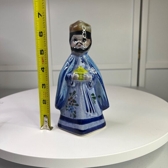 Tonala Mexican Folk Art Pottery Wiseman Figurine Stoneware Christmas Nativity - Picture 9 of 9